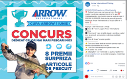 Cupa micilor pescari ARROW 1 Iunie va avea loc pe Facebook! Castiga si tu unul din cele 8 premii surpriza.